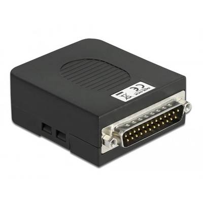Un adaptateur noir avec un connecteur à 25 broches, adapté pour connecter différents appareils électroniques.