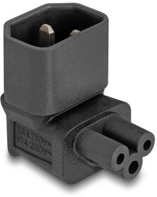 Delock 80471 Adaptateur secteur C14 mâle - Fiche femelle (forme de trèfle) C5 Nombre total de pôles: 3 noir 1 pc(s) Bag