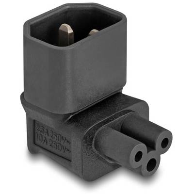 Delock 80471 Adaptateur secteur C14 mâle - Fiche femelle (forme de trèfle) C5 Nombre total de pôles: 3 noir 1 pc(s) Bag-0