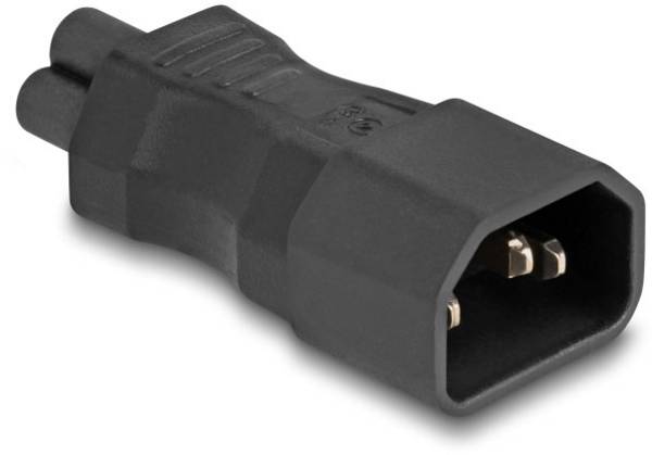 Delock 80468 Adaptateur secteur Fiche femelle (forme de trèfle) C5 - C14 mâle  noir 0 mm 1 pc(s) Bag