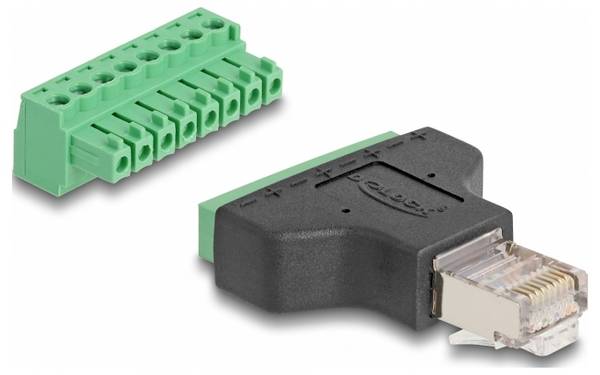 Delock RJ45 réseau informatique Adaptateur Câble [1x RJ45 mâle - 1x borne à vis] 0 mm multicolore