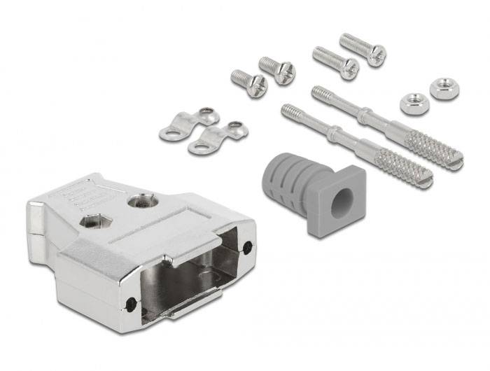 Delock 66626 66626 Capot SUB-D Nombre de pôles: 15 métal argent 1 pc(s) Bag-0