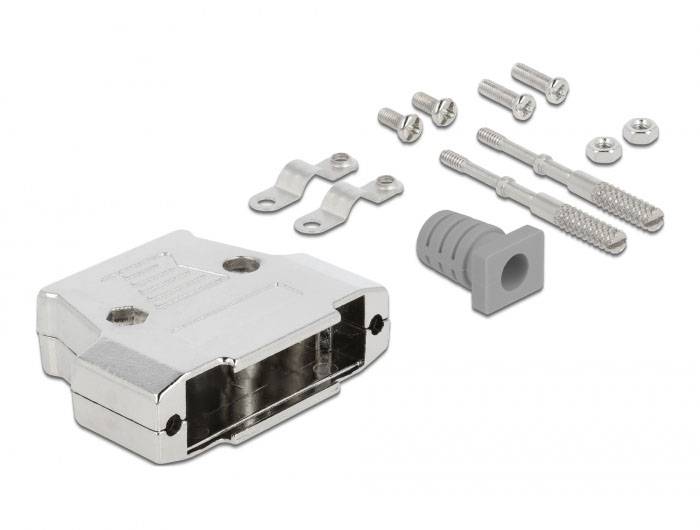 Delock 66627 66627 Capot SUB-D Nombre de pôles: 25 métal argent 1 pc(s) Bag-0