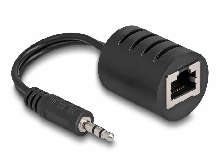 Câble de raccordement Delock 87858 RJ45 / Jack audio [1x RJ45 femelle - 1x Jack mâle 3.5 mm] 0.004 m noir-0