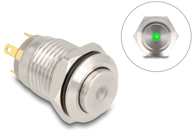 Delock 20982 20982 Bouton-poussoir 3 A 1 x On/(On)/Off à rappel rouge (l x P) 23 mm x 14 mm IP65 1 pc(s) Box-0