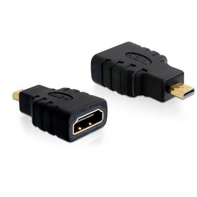 Deux adaptateurs convertissant du HDMI vers Micro-HDMI, avec un revêtement noir et des connecteurs dorés, sur un fond blanc.