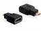 Deux adaptateurs convertissant du HDMI vers Micro-HDMI, avec un revêtement noir et des connecteurs dorés, sur un fond blanc.