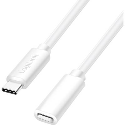 Un câble blanc USB-C vers USB-C de LogiLink, adapté pour le transfert de données et les fonctions de charge.