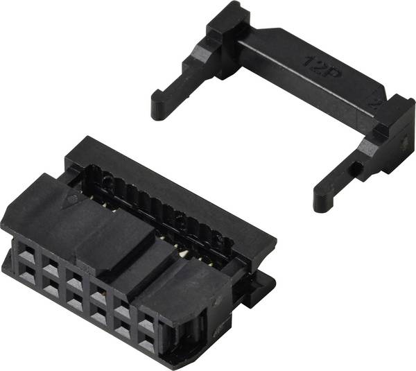 TRU COMPONENTS TC-13537772 Connecteur fil à carte avec décharge de traction Pas: 2.54 mm Nbr total de pôles: 12 Nbr de rangées: 2 1 pc(s)