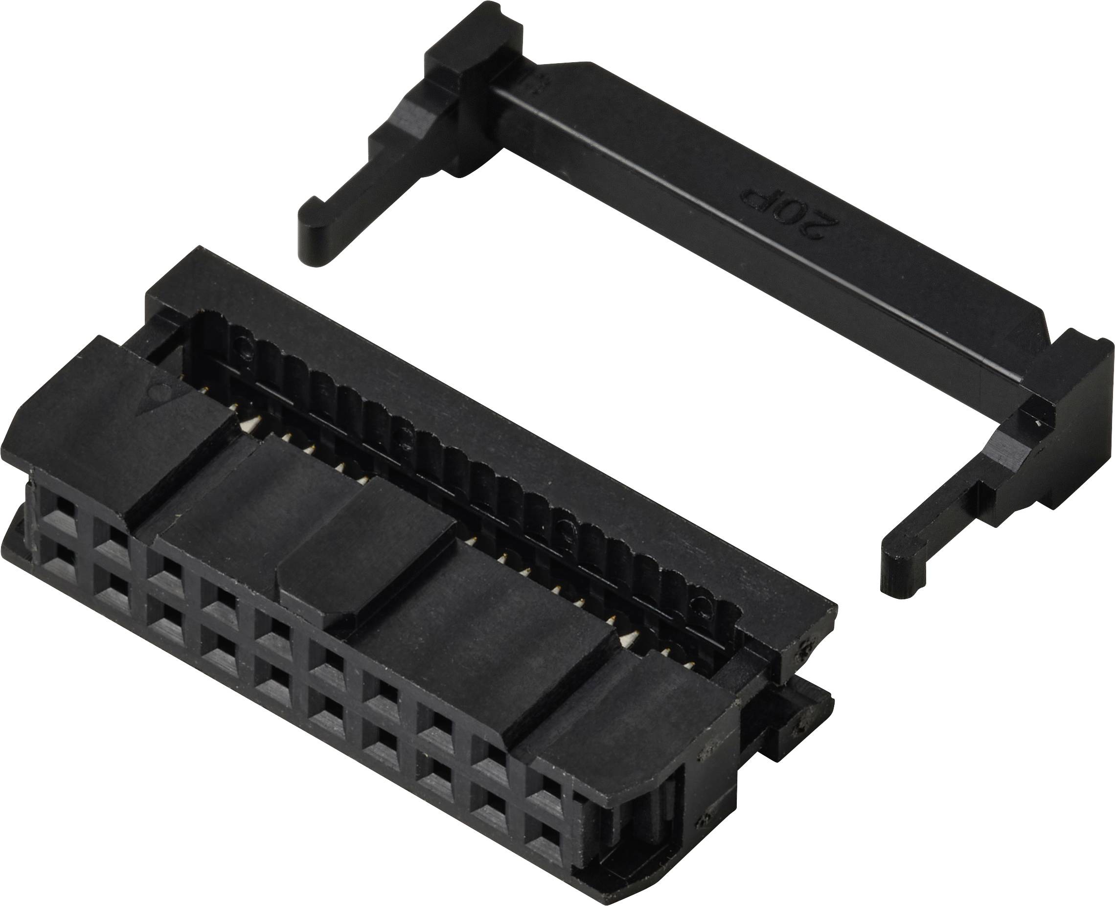 TRU COMPONENTS TC-13537792 Connecteur fil à carte avec décharge de traction Pas: 2.54 mm Nbr total de pôles: 20 Nbr de r-0