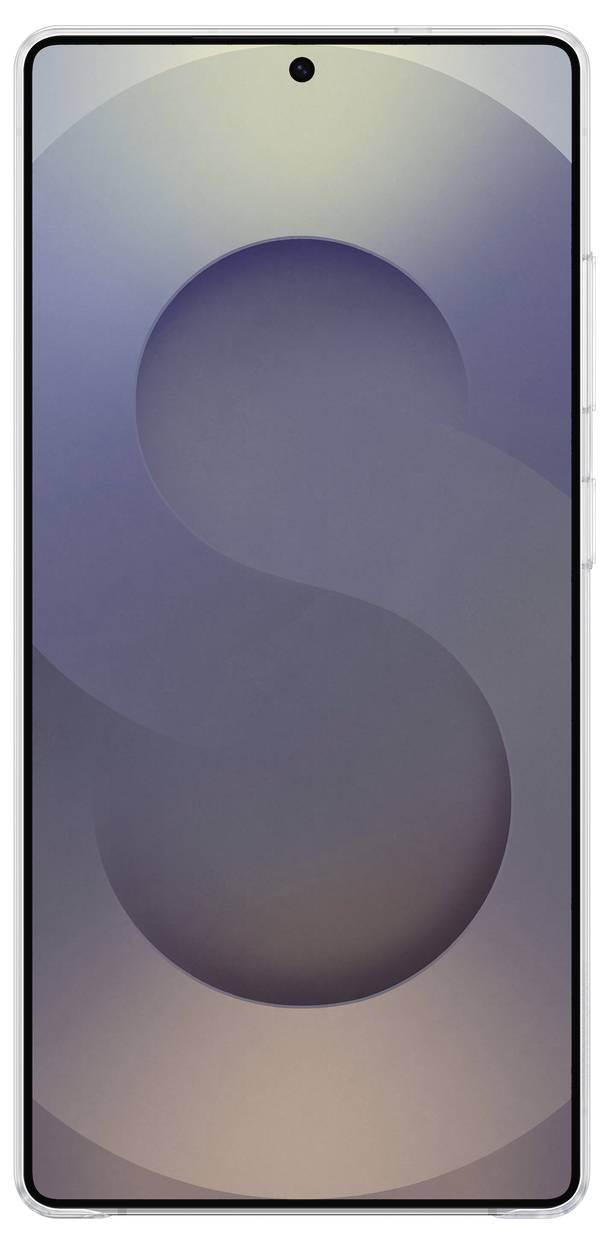 Un smartphone moderne avec un grand écran et un appareil photo central perforé. Dos au design épuré avec une surface lisse.