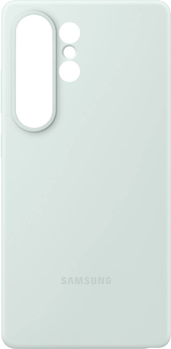 Une coque Samsung bleu clair pour smartphone avec deux découpes pour caméras.