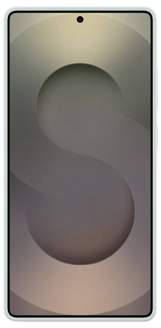 Smartphone aux coins arrondis, avec un objectif central sur l'écran. L'arrière-plan présente un motif abstrait.