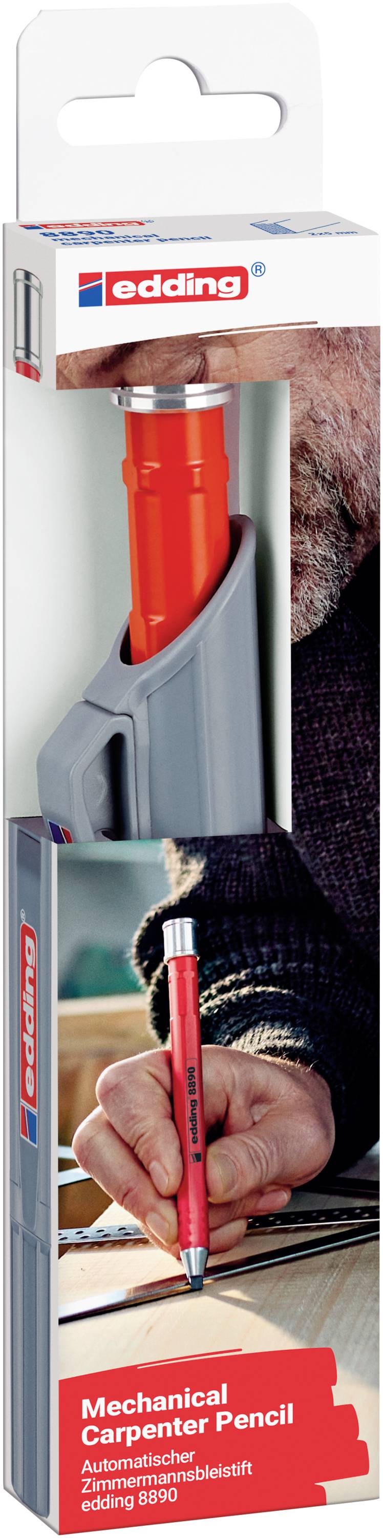 Edding 4-8890-1-1090 Stylo charpentier automatique HB 1 blister