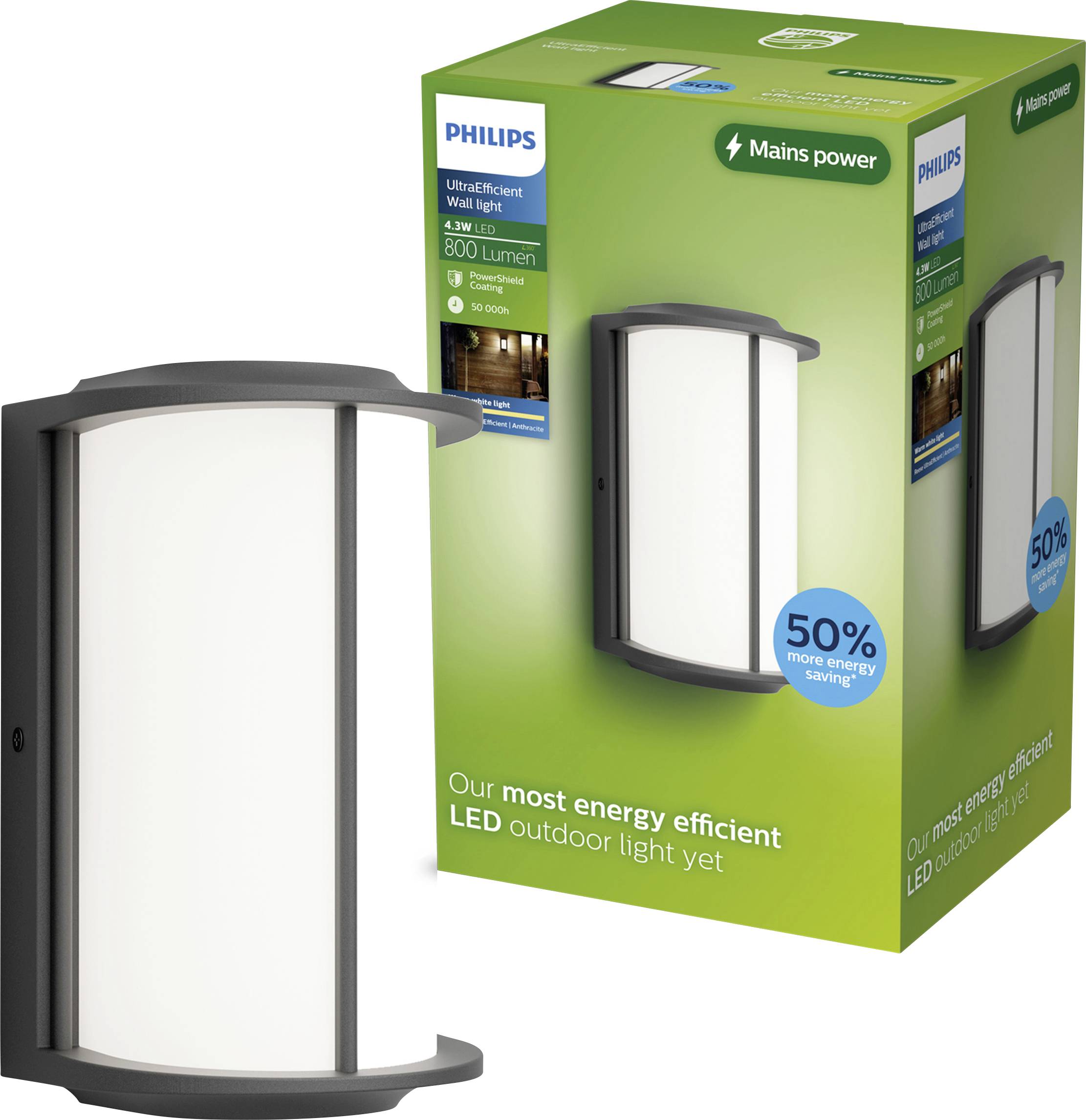 Philips LED Reese 929004140801 Applique LED extérieure LED 4.3 W anthracite