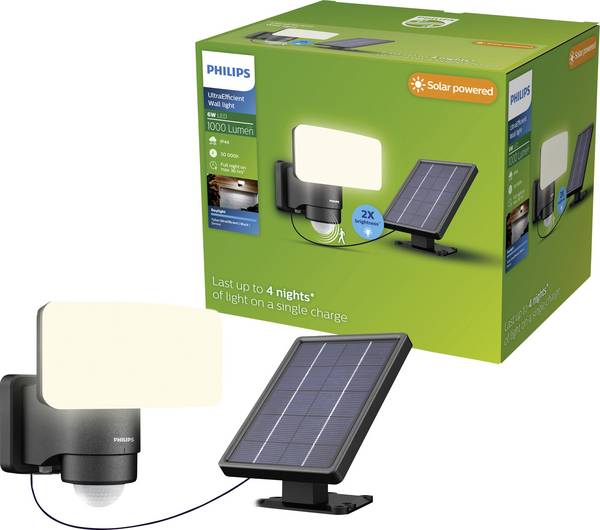 Philips LED Tylus 929004632401 Applique solaire extérieure avec détecteur de mouvement  LED  6 W noir