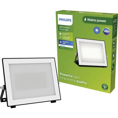 Projecteur Philips, avec LED économe en énergie et design résistant aux intempéries. L'emballage met en avant sa longue durée de vie et sa luminosité puissante.