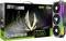 Emballage et carte graphique du ZOTAC Gaming GeForce RTX 5080 AMP avec éclairage RVB et trois ventilateurs, 16 Go de GDDR6X.