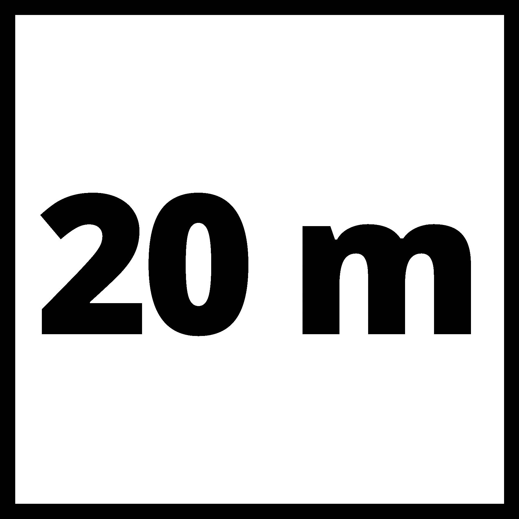 Panneau '20 m', indique une distance ou une limite.