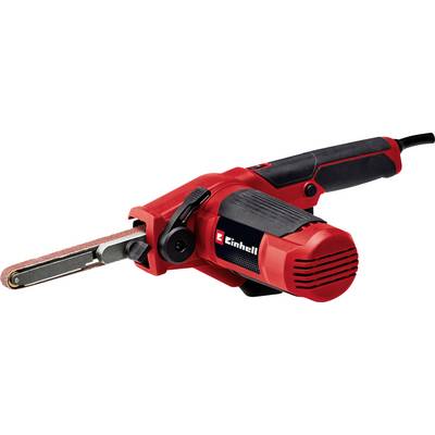 Ponceuse électrique compacte rouge et noire, maniable, adaptée au ponçage des surfaces en bois ou en métal.