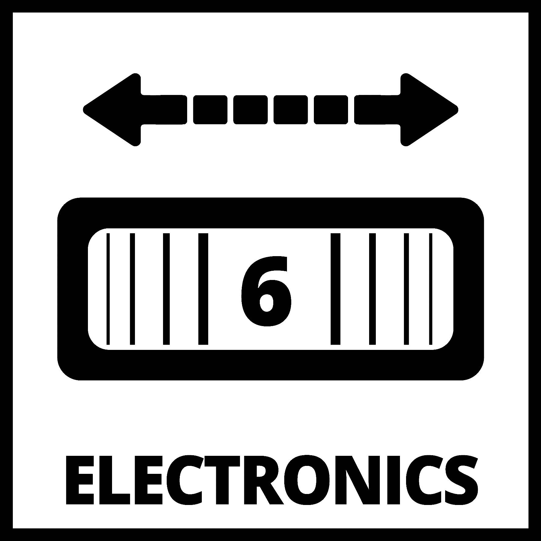 Panneau avec une flèche et le texte "Electronics 6". Indique le département 6 pour les produits électroniques.