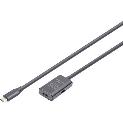 Digitus Câble USB-C USB 3.2 Gen1, USB 3.2 Gen1, USB 3.0 USB-C®, USB-C® femelle, USB-C® mâle 5.00 m noir actif avec ampli-0