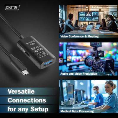 Digitus Câble USB USB 3.2 Gen1, USB 3.2 Gen1, USB 3.0 USB-C®, USB-C® mâle, USB-A femelle 5.00 m noir actif avec amplific-6