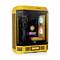 PC gamer avec un boîtier jaune, des ventilateurs à éclairage RVB et une carte graphique NVIDIA GeForce RTX visible à travers une fenêtre en verre.
