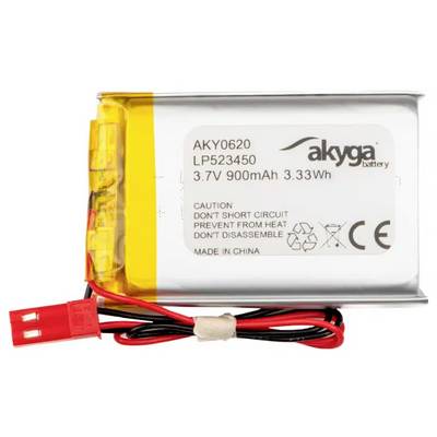 Batterie Lithium-Polymère de 3,7V, 900mAh et 3,33Wh, marquée CE. Avertissement : éviter tout court-circuit, protéger de la chaleur.