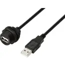 Câble USB 2.0 avec prise USB-A vers prise IP67 USB-A, 0,5 m TC-E13T-FU2-PWF/MU2-NWA-0.5PV-S Câble en plastique étanche T