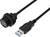 Câble USB 3.0 avec connecteurs. Connecteur gauche fixé solidement, connecteur droit libre avec fiche USB. Adapté pour le transfert de données.