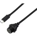 Connecteur USB-C® 3.0 sur prise IP67 (filetage) Câble 0,5 m TC-E10T-FT3-PWF/MT3-NWA-0.5PV-S Câble en plastique étanche T