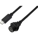 Connecteur USB-C® 3.1 sur prise IP67 (filetage) Câble 0,5 m TC-E10T-FT3.1-PWF/MT3.1-NWA-0.5PV-S Câble en plastique étanc