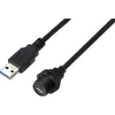 Prise USB-C® 3.0 sur fiche IP67 (filetage) Câble 0,5 m TC-E10T-FT3-PWF/MU3-NWA-0.5PV-S Câble en plastique étanche TC-135