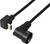 'Câble HDMI avec connecteur coudé pour une connexion facile dans des espaces restreints, par exemple derrière des téléviseurs ou des écrans.'