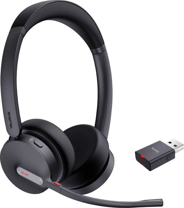 Yealink Yealink Headset WH64 Hybrid Dual UC  Micro-casque supra-auriculaire sans fil Stereo noir Suppression du bruit du microphone télécommande