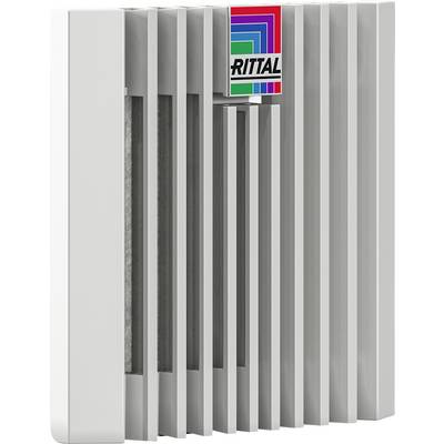 Housse de refroidissement blanche avec une grille d'aération distinctive et le logo Rittal en haut à droite.