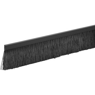Une bande brosse noire avec de longues soies, utilisée pour le calfeutrage des portes ou pour se protéger de la poussière et des courants d'air.