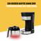 Une machine à café avec un thermos en acier inoxydable. En haut est écrit : 'Un café chaud grâce au thermos en acier inoxydable'.