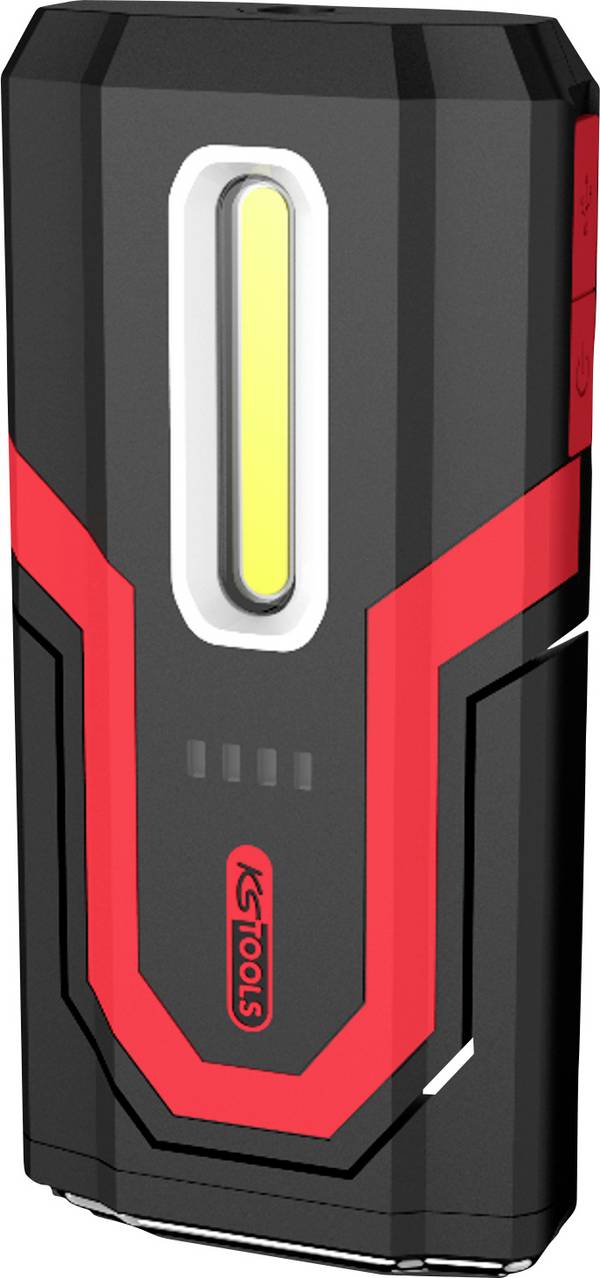 <br>  KS Tools<br>  eQi UltimateBEAM Handleuchte kompakt 600<br>  eQi UltimateBEAM Handleuchte kompakt 600<br>  LED COB<br>  Lampe portative<br>  avec support magnétique<br>  <br>  600 lm<br>  12 h<br>  <br>