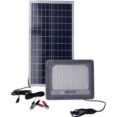 Panneau solaire avec lampadaire à LED et câbles, adapté aux solutions d'éclairage écologiques pour l'extérieur.