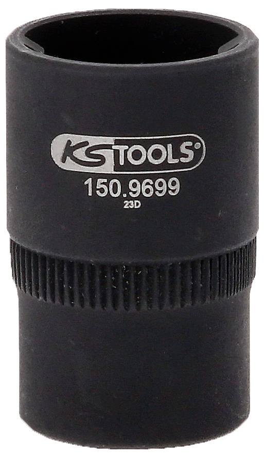 Douille noire avec inscription 'KS Tools 150.9699 23D', utilisée pour des travaux mécaniques.