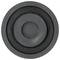 Haut-parleur rond et sombre en vue de dessus avec des anneaux concentriques, symbolisant la sortie audio ou la musique.