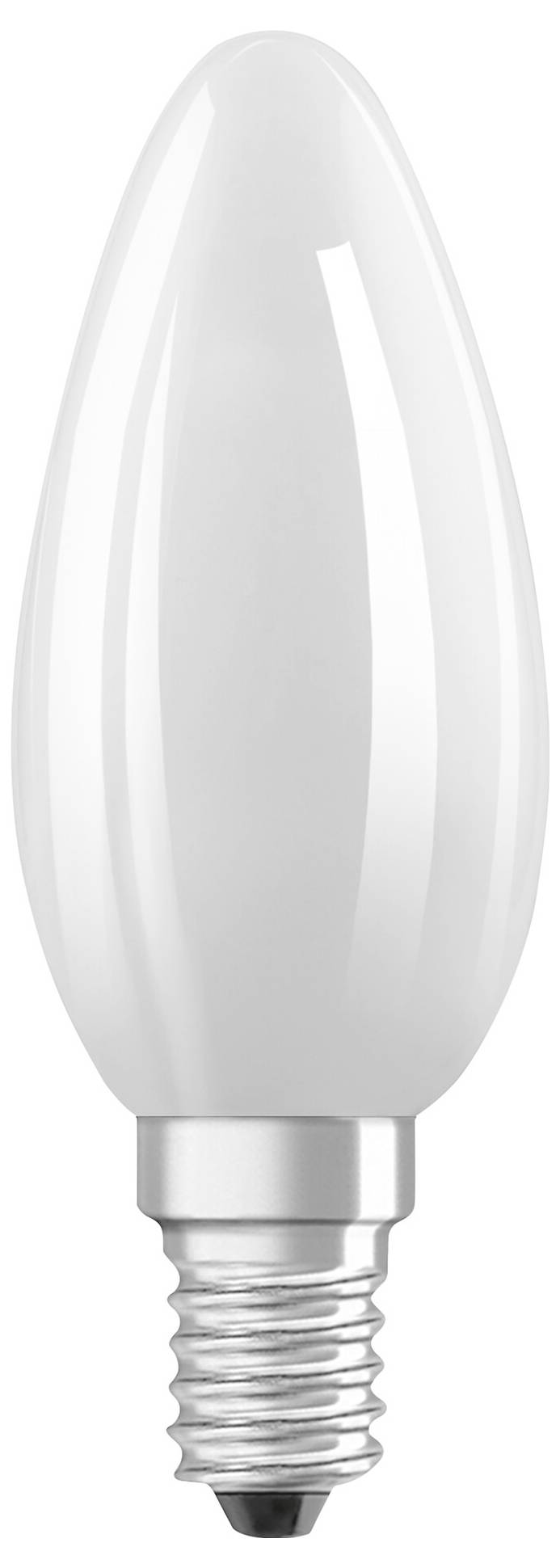 Lampe LED blanche en forme de goutte avec monture argentée. Économe en énergie, idéale pour un éclairage décoratif.