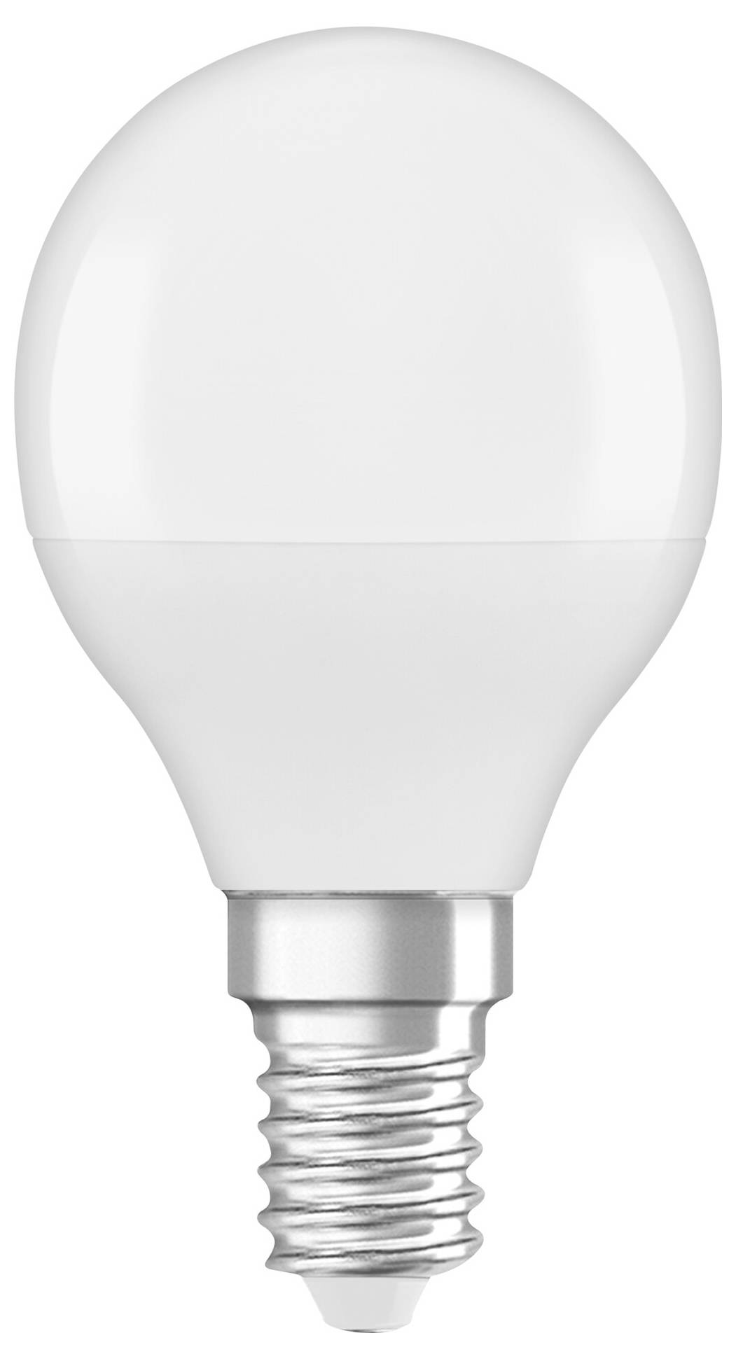 Ampoule LED blanche à culot argenté, adaptée à la douille E14. Source lumineuse économe en énergie au design moderne.