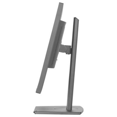 Écran d'ordinateur plat vu de côté, montrant un design élégant et un support réglable.