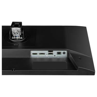 Arrière d'un moniteur avec des connexions : HDMI, DisplayPort, USB et port audio.