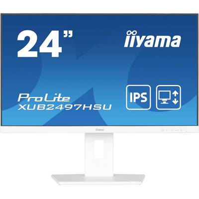 Moniteur Iiyama, 24 pouces, modèle ProLite XUB2497HSU, avec panneau IPS ; affiche la taille de l'écran et les informations du modèle.