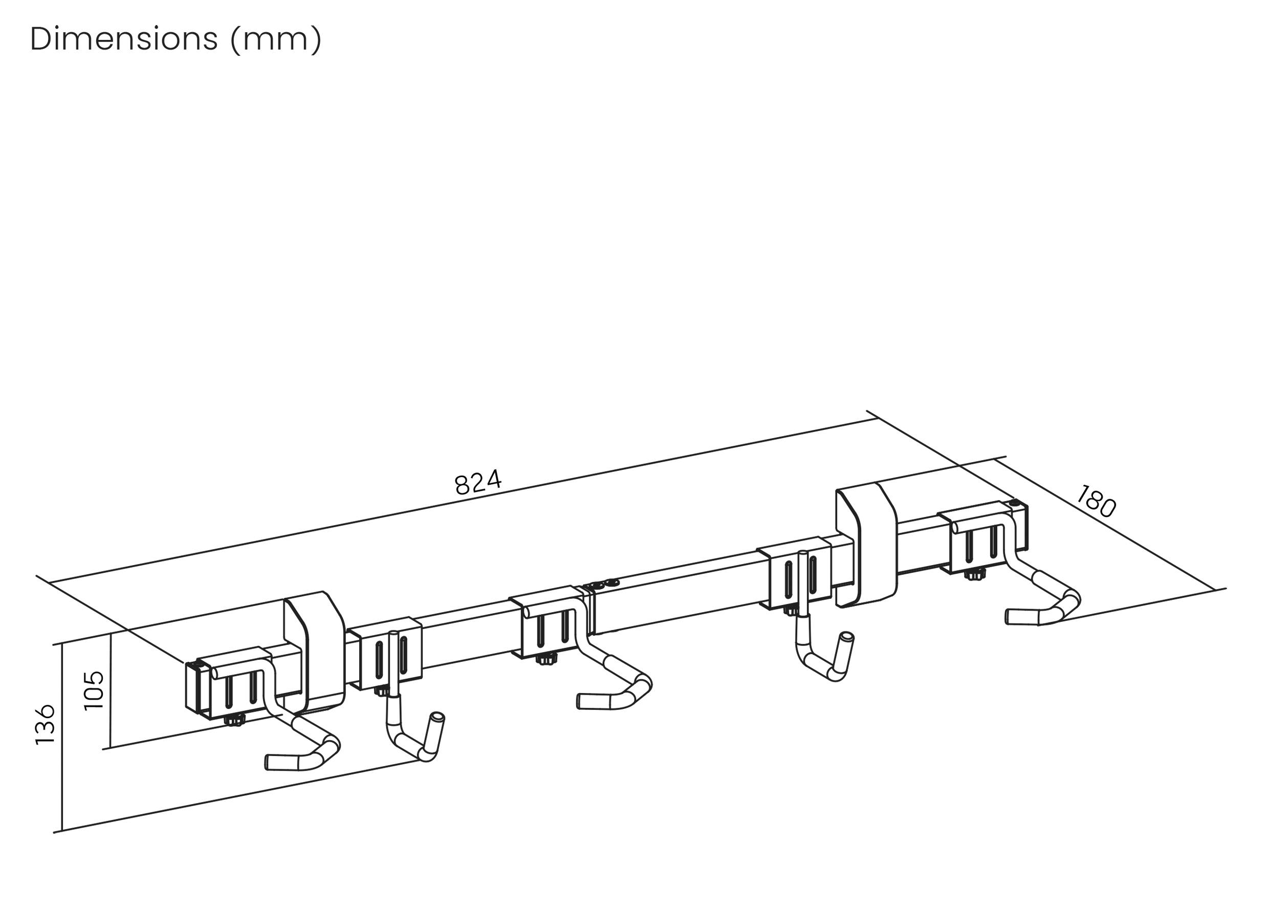 Elevar LBM09-03 Support mural pour vélo Nombre de positions réglables=3 acier, plastique noir-6