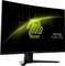 Moniteur de jeu Kurviger avec logo graphique jaune et inscription 'MSI Arsenal Gaming'. L'écran est posé sur un socle noir.